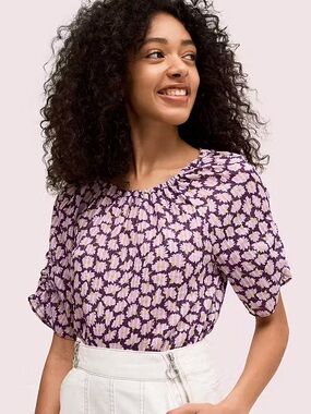 Kate Spade Sunny Bloom Tie Back Top Size Small in excellent pre owned condition!